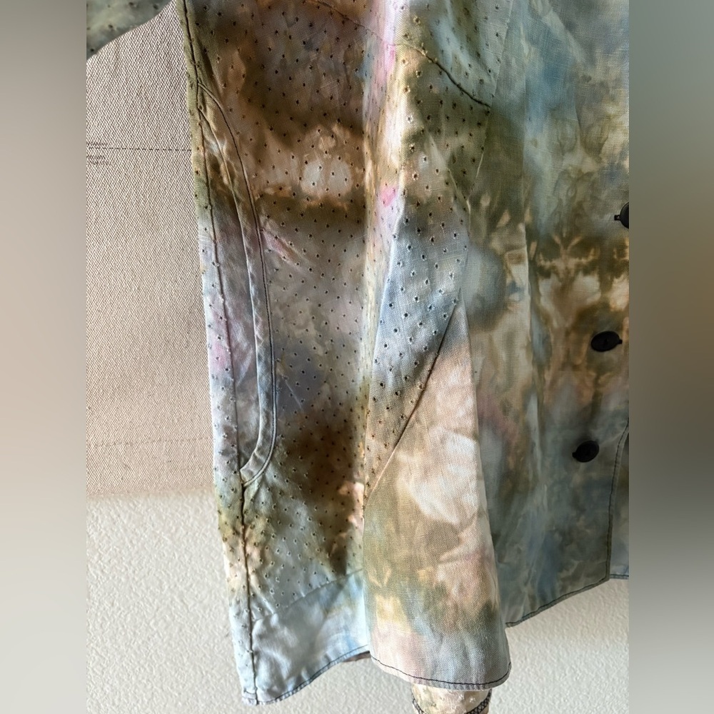 CYNTHIA ASHBY Tie Dye Shirt Jacket Size Large Oversized (Plus Sized) - Picture 4 of 16